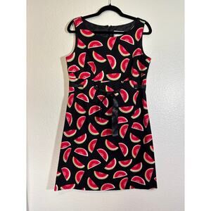 Karin Stevens Vintage Size 10 Watermelon Novelty Print Sleeveless Sheath Dress